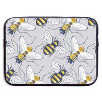 Tniy Waterproof Laptop Sleeve Pocket MacBook Air Pro Case Bees Pattern Cover for All Computer Notebook 13 Inch