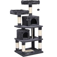 Yaheetech Cat Tree Condo with Scratching Board, Cozy Perches 57in