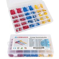 Cirmaker 480 Pcs Wire Terminal Crimp Connectors Assortment Kit, Insulated Electrical Wire Connectors Kit, Crimp Terminals Connectors Spade Ring Butt Terminals
