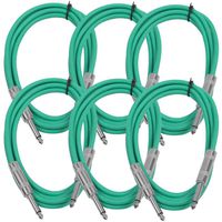 Seismic Audio SASTSX-6Green-6PK 6-Feet TS 1/4-Inch Guitar, Instrument, or Patch Cable, Green