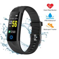 Fitness Tracker Smart Watch,IP68 Waterproof Activity Tracker Smart Watch with Heart Rate Blood Pressure Message Call Reminder Smartwatch for Women Men Kids,Bluetooth Touch Screen Sport Watch (Black)