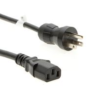 Otimo 10 Feet 18/3 Green Dot Hospital Grade IEC Power Cord (NEMA 5-15P to IEC-320-C13) SJT - Black