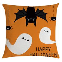 Bosji (17.72" x 17.72") Throw Pillowcase,Halloween Theme Decoration Bat Pumpkin Pillow Case Holiday Home Decor Polyester Printed Zipper Sofa Pillow Covers
