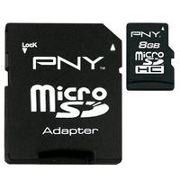 PNY 8 GB microSDHC Class 4 Flash Memory Card (P-SDU8G4-GE)
