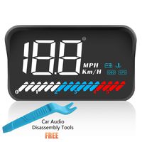 ACECAR Car Universal Dual System HUD Head Up Display OBD II/GPS Interface,Vehicle Speed MPH KM/h,Engine RPM,OverSpeed Warning,Mileage Measurement,Water Temperature,Voltage