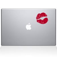 The Decal Guru Kissy Lips MacBook Decal Vinyl Sticker - 15" MacBook Pro (2015 & Older) - Red (1114-MAC-15P-DR)
