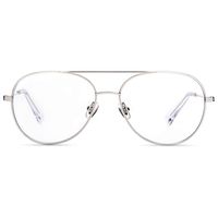 Boca Blu Blue Light Blocking Computer Glasses - UV Light Filter Gaming Glasses for Men/Women (Hercules Shiny Silver)