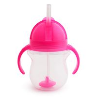 Munchkin Click Lock Weighted Straw Cup, 7 Ounce, Pink, Pack of 1