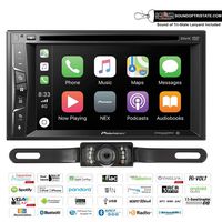 Sound of Tri-State AVH-1550NEX DVD Receiver with Carplay & Bluetooth with License Plate Backup Camera with Lanyard Bundle