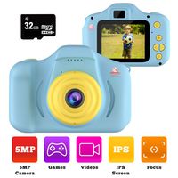 Kiditos Kids Digital Camera - HD Mini Camera Toy Recorder for 3-11 Years Old Kids - Shockproof -1080P Toddler Video Recorder and Photography - Gift for Boys & Girls- Includes Bonus 32GB SD Card (Blue)