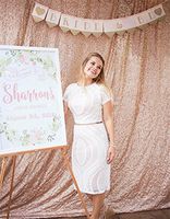 TRLYC Sequin Ture Champagne Fabric Photography Backdrop-5X6FT for Party