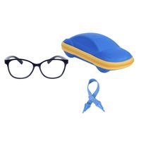 Kids Blue Light Blocking Glasses for Boys Girls with Adjustable Strap + Case + Cleaning Cloth