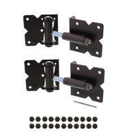 7Penn Self-Closing Black Gate Hinge 2-Pack with Installation Screws and Swing Adjuster Tool - Outdoor Vinyl/Wood Fence