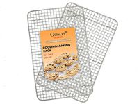 Goson Kitchen Stainless Steel Heavy Duty Metal Wire Cooling, Cooking, Baking Rack For Baking Sheet, Oven Safe up to 575F, Dishwasher Safe Rust Free | 10"x16"; SET OF 2