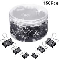 150 Pieces Binder Clips Paper Clamp Clips Assorted Sizes (Black)