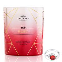 Fragrant Jewels Ruby July Birthstone Candle with Collectible Ring (Size 5-10)