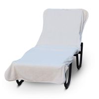 Luxury Hotel & Spa Towel Pool Chair Cover 100% Cotton, Soft Ring-Spun Cotton,Standard Size (Plain, White)