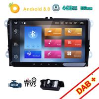 HIZPO Android 8.0 Oreo 8 Core Car Stereo 9 Inch Capacitive touch screen for VW Golf Polo Passat Sharan touran EOS seat skoda Double 2 Din Car GPS Navigation Radio Bluetooth OBD2 DVR 4GB RAM 32GB ROM