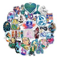 Water Bottle Stickers Mermaid 50 Pcs Laptop Stickers Pack Decals for Water Bottle Laptops Ipad Cars Luggages