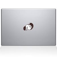 The Decal Guru Hedgehog Love Decal Vinyl Sticker, 13" MacBook Air, Brown (2319-MAC-13A-BRO)