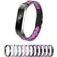 Greeninsync Compatible with Fit Bit Alta Replacement Band, Special Pattern Replacement for Fit Bit Alta HR Bands Metal Adjustable Stainless Steel Accessory Bracelet Small/Large for Alta Tracker-Rose