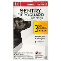 SENTRY Fiproguard for Dogs, Flea and Tick Prevention for Dogs (45-88 Pounds), Includes 3 Month Supply of Topical Flea Treatments