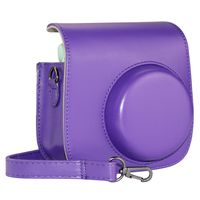 Blummy PU Leather Instax Mini 9 Camera Case for Fujifilm Instax Mini 8/ Mini 8+/ Mini 9 Instant Camera with Adjustable Strap and Pocket (Dark Purple)