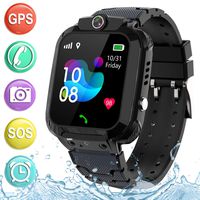 Kids Smartwatch GPS Tracker Phone - 2019 New Waterproof Children Smart Watches with 1.4" Touch Screen SOS Phone Call Talkie Walkie Pedometer Fitness Sports Band for Boys Girls Age 4-12 (Black)