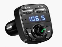 Bluetooth Fm Transmitter Dantim Wireless Car Bluetooth Adapter with 2 USB Ports 1A USB Plays Wma Mp3 Mp4 Quicktime 3.1a Quick Charge Supports Tf Card Black