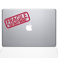 The Decal Guru Fragile Sticker MacBook Decal Vinyl Sticker - 13" MacBook Pro (2015 & Older) - Red (1064-MAC-13P-DR)