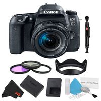 Canon EOS 77D DSLR Camera 18-55mm Lens Bundle w/ 3 Piece Filter Kit (International Model)