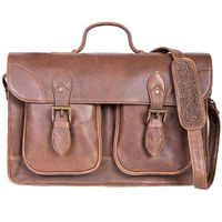 Scully Aero Squadron Leather Front Flap Workbag Laptop Briefcase Brown
