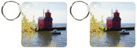 3dRose Holland Harbor Lighthouse at Holland, Michigan - US23 DFR0047 - David R. Frazier - Key Chains, 2.25 x 4.5 inches, set of 2 (kc_91178_1)