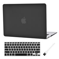 Laptop Hard Case MacBook Air 13 inch Case Clear See Through A1369 A1466 Hard Shell Case Cover (MacBook Air 13 Inch A1369 & A1466) with Silicone Keyboard Cover and Dust Brush-Frost Black