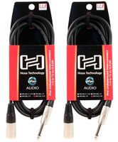 2 Hosa HPX-010 XLR To 1/4" TS 10 Foot Unbalanced Cables