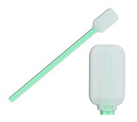 100Pcs Double-Layer Polyester Cleaning Swabs with Large Rectangle Tip 5'' Long Handle Swabsticks for Printhead, Camera, Optical Lens, Electronics, Detailing
