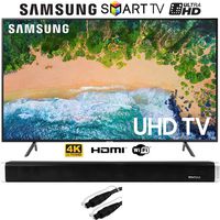 Samsung UN75NU7100 (UN75NU7100FXZA) 75" NU7100 Smart 4K UHD TV (2018) with Vivitar 24-Inch Wall Mountable Wireless Bluetooth Soundbar