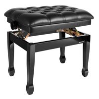 Neewer 15.7"-17.7"/ 40CM-45CM Height Adjustable Piano Bench with Thick and Soft PU Leather Pillow Cushion for Deluxe Comfort, Black