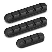 Cable Holder Clips 3 Packs, UMECORE Desktop Cable Organizer Cord Wire Management for USB Charging Cable Power Cord, Mouse Cable PC, Office and Home (5, 5 and 3 Slots)