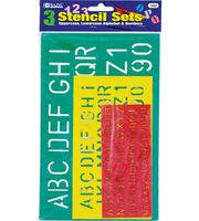 BAZIC 10, 17, 27mm Size Lettering Stencil Sets (3/Pk) (Case of 144)