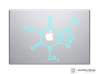 Caffeine Molecule Text Silhouette Macbook Symbol Iphone Apple Ipad Decal Skin Sticker Laptop (Mint)