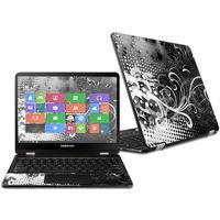 Mightyskins Skin Compatible with Samsung Chromebook Pro 12.3" - Black Flourish | Protective, Durable, and Unique Vinyl Decal Wrap Cover | Easy to Apply, Remove, and Change Styles | Made in The USA