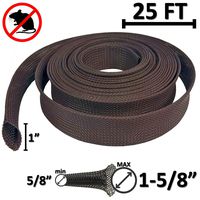 Electriduct 1" Rodent Resistant Braided Sleeving Mouse and Rat Repellent Hose Wire Mesh Cable Protection Flexible Expandable Wrap - 25 Feet