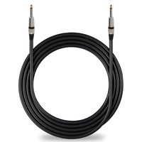 1/4" to 1/4" Audio Cord - ¼" To ¼ Inch Mono Jack Male Connection 50 ft 12 Gauge Black Heavy Duty Professional Speaker Cable Wire - Delivers Sound - Pyle Pro PPJJ50