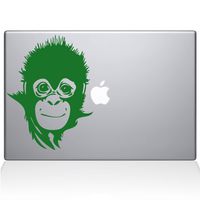The Decal Guru Save The Baby Monkey MacBook Decal Vinyl Sticker - 11" MacBook Air - Green (1164-MAC-11A-LG)