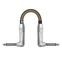 Spectraflex Braided Series Pedal Cable, Dual Right Angle Plugs, 6 Inch, Tweed