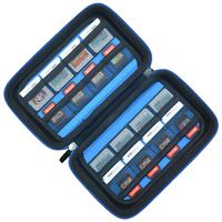 Game Card Storage Holder Hard Case for New Nintendo 3DS, 2DS XL, DS and Nintendo Switch or PS Vita - Black/Blue