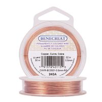 BENECREAT 24-Gauge Tarnish Resistant Copper Wire, 98-Feet/33-Yard