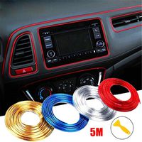 WICHEMI Car Interior Motor Exterior Decoration Moulding Trim Strip Line Sticker DIY Automobile Air Outlet Dashboard Decoration 3D Car Styling Molding Strip 5 Meters Blue