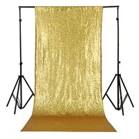 TRLYC 6ft8ft Gold Shimmer Sequin Fabric Photography Backdrop Sequin Curtain for Wedding/Party